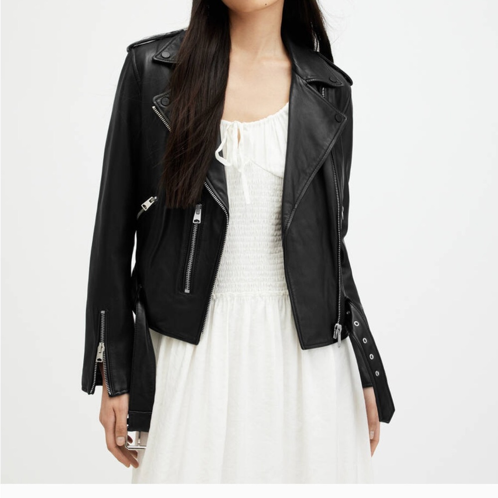 ALL SAINTS leather moto jacket.